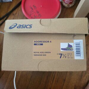 ASCICS Agressor 4 Royal Azel/Green Wrestling Shoes Size 7.5